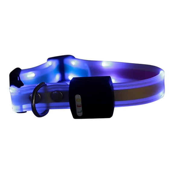 USB Rechargeable LED Dog Collar - Light Up Safety Collar for Night Walking, Waterproof & Adjustable Flashing Collar for Small, Medium & Large Dogs - High Visibility Pet Gear