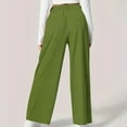 thumbnail image 4 of XFLWAM Womens Wide Leg Dress Pants Elastic High Waist Pleated Suit Pants Casual Loose Work Pants Business Office Slacks with Pocket Army Green S, 4 of 9
