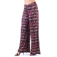 thumbnail image 2 of 24/7 Comfort Apparel Womens Red Print Elastic Waist Palazzo Pants, 2 of 4
