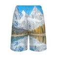 thumbnail image 3 of Men's Pajama Shorts Bottoms with Pockets Soft Lightweight Lounge Sleep Wear Snow-capped Mountains Reflecting in Lake, 3 of 6