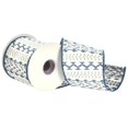 thumbnail image 1 of Cinta decorativa Vickerman 10 yardas Jacquard azul 10 cm, 1 of 1