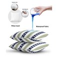 thumbnail image 6 of Waterproof Outdoor Throw Pillows with Inserts 12"x20" Set of 2, Coastal Turtle Soft Decorative Pillowcases for Couch Bedroom, Sage Green Stripe Navy White Ocean Pillow Covers for Sofa Living Room, 6 of 8