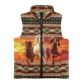 thumbnail image 5 of Binienty Aztec Tribal Horse Girls Zip Up Jackets Size 9-10 Warm Thick Fleece Outerwear Vests With Pockets Lightweight Fuzzy Fluffy Fleece Waistcoat Big Kids Comfy Thick Fall Winter Clothes, 5 of 7