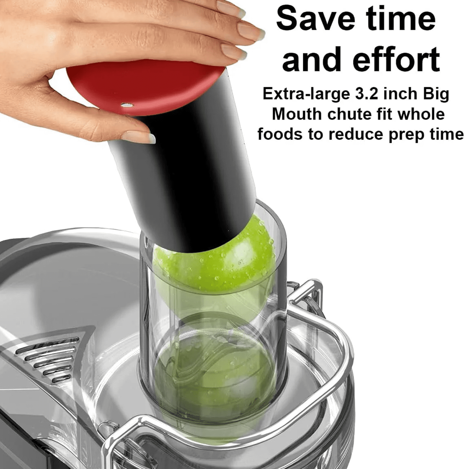 SiFENE 800W Centrifugal Juicer Machine, 3.2-Inch Wide Chute for Whole Fruits & Vegetables, Easy to Clean, Dual Speed Fruit & Vegetable Juicer, Compact Home Kitchen, Red