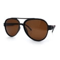thumbnail image 4 of Polarized Mens Metal Flex Hinge Round Fashion Racer Plastic Sunglasses All Brown, 4 of 8