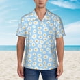 thumbnail image 2 of Pofeuu Floral Daisy Print Hawaiian Shirt for Men Sleeves Casual Button Down Summer Beach Dress Shirts T-Shirts,XX-Large, 2 of 7