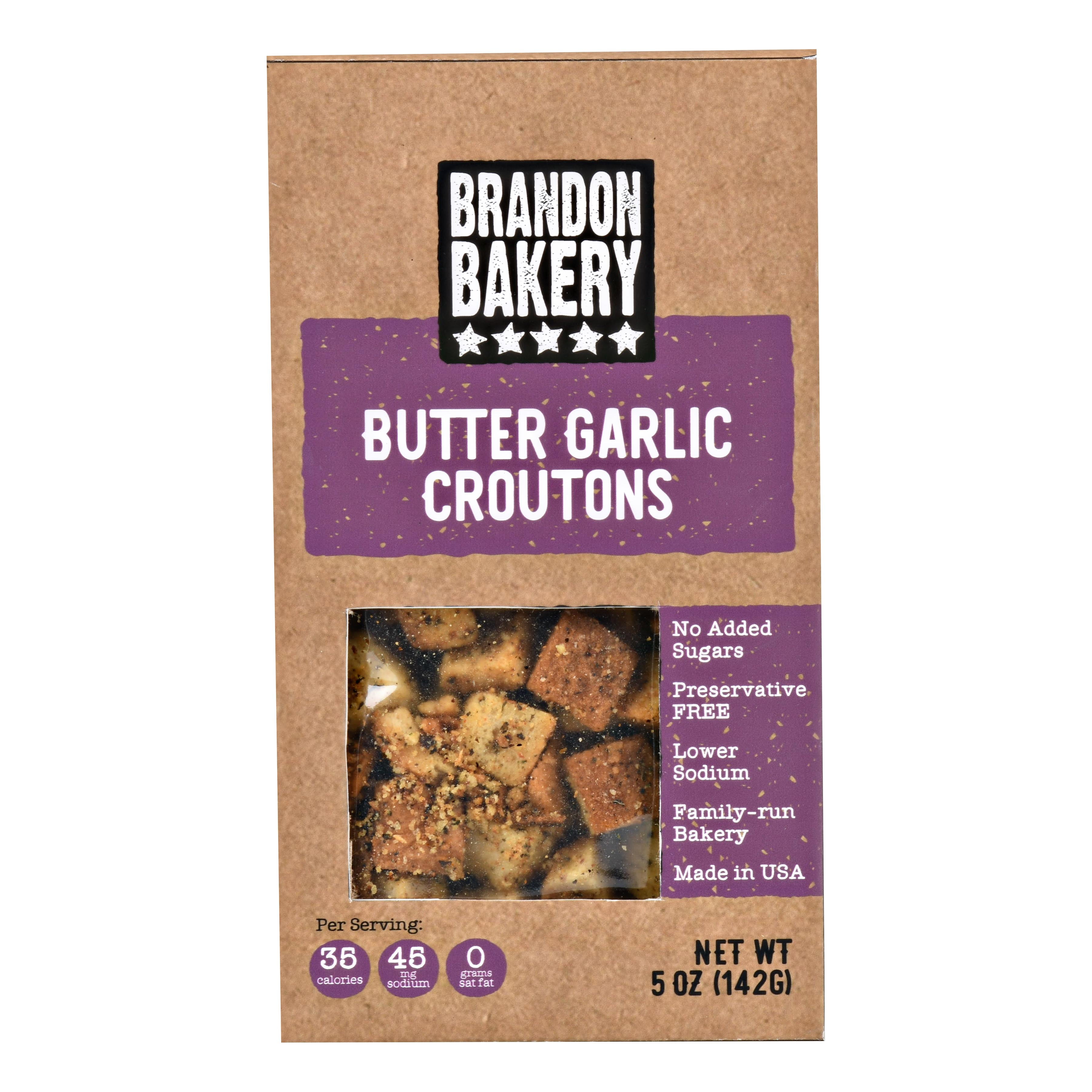 Brandon Bakery Salad Topping Butter Garlic Croutons, 5 oz