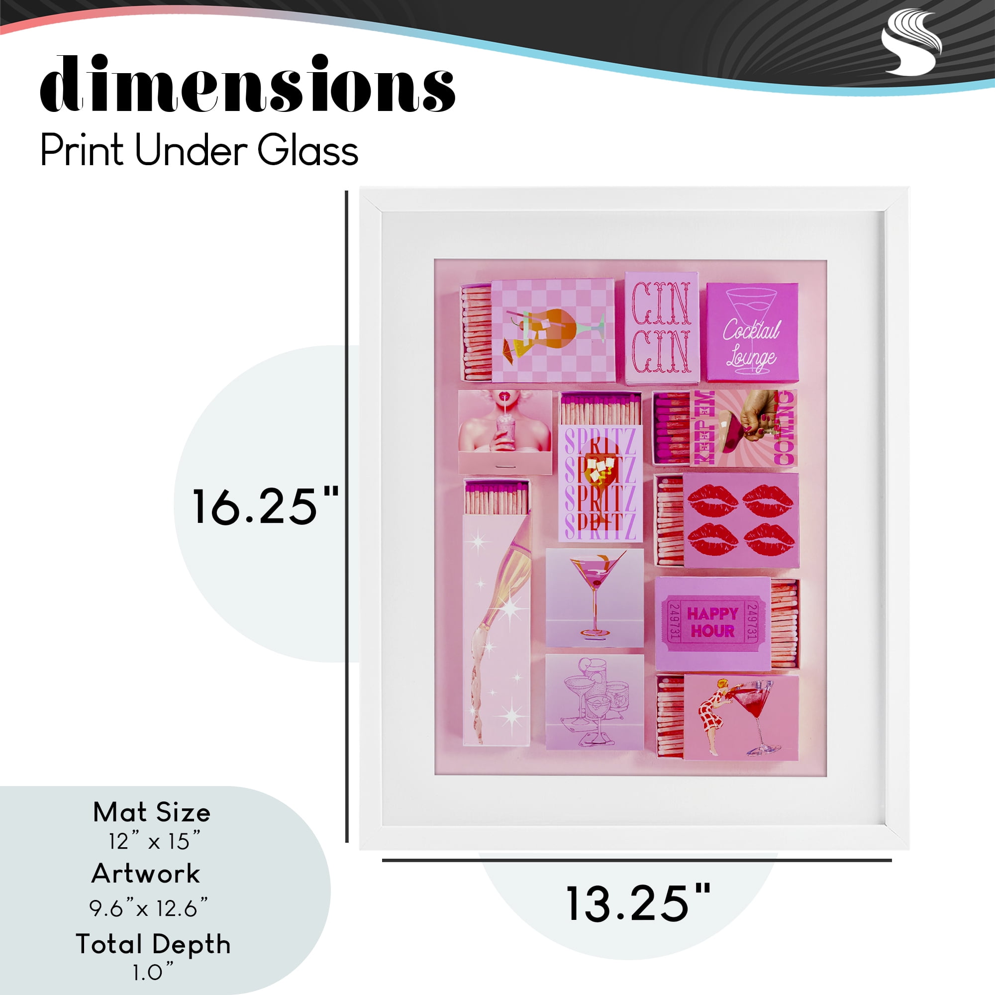 Feminine Glam Matches White Framed Print Under Glass, design by Lil' Rue