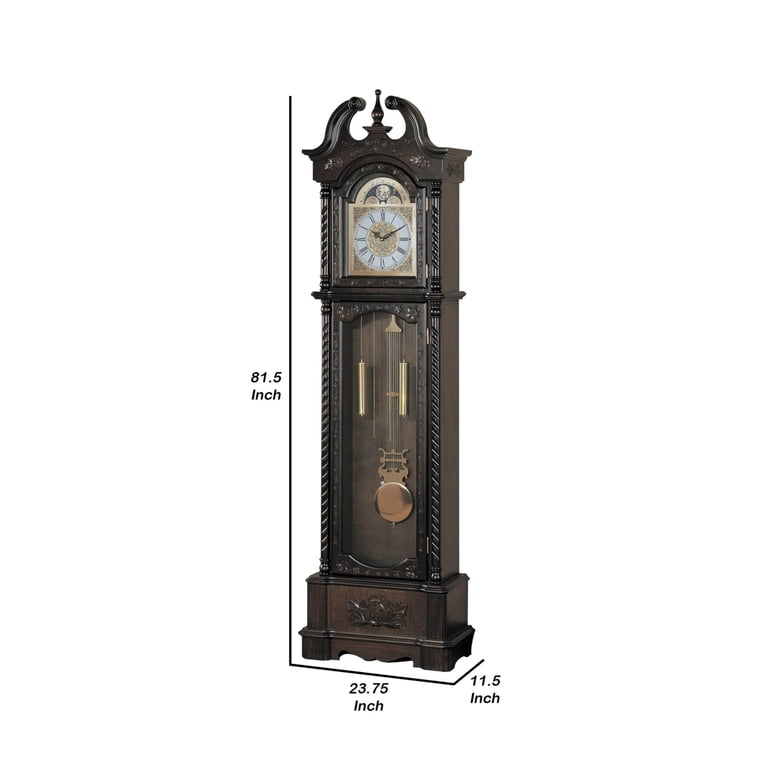 Cedric Grandfather Clock with Chime Golden Brown - Walmart.com