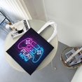 thumbnail image 7 of DouZhe Reusable Grocery Bags, Neon Play Now Game controller Lightweight Polyester Canvas Cloth Tote Bag for Travle Gym Shopping School, 15" x 16", 7 of 7