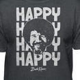 thumbnail image 2 of Teelocity Bob Ross Happy Repeat Charcoal Heather Short Sleeve Graphic Tee, 2 of 4
