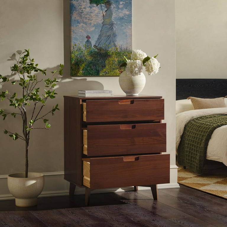 3 drawer modern gallery dresser walnut brown - room essentials Genevieve 3 Drawer Dresser Black/Walnut main image 0