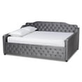 thumbnail image 1 of Baxton Studio Freda Gray Velvet Button Tufted Full Size Wood Daybed, 1 of 10