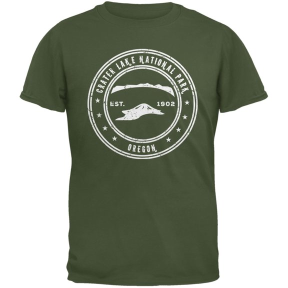 Crater Lake National Park Military Green Adult T-Shirt - 2X-Large