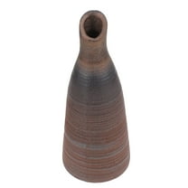 WHAMVOX Dark Brown Crude Pottery Flower Vase for Decoration Office Desk Decor