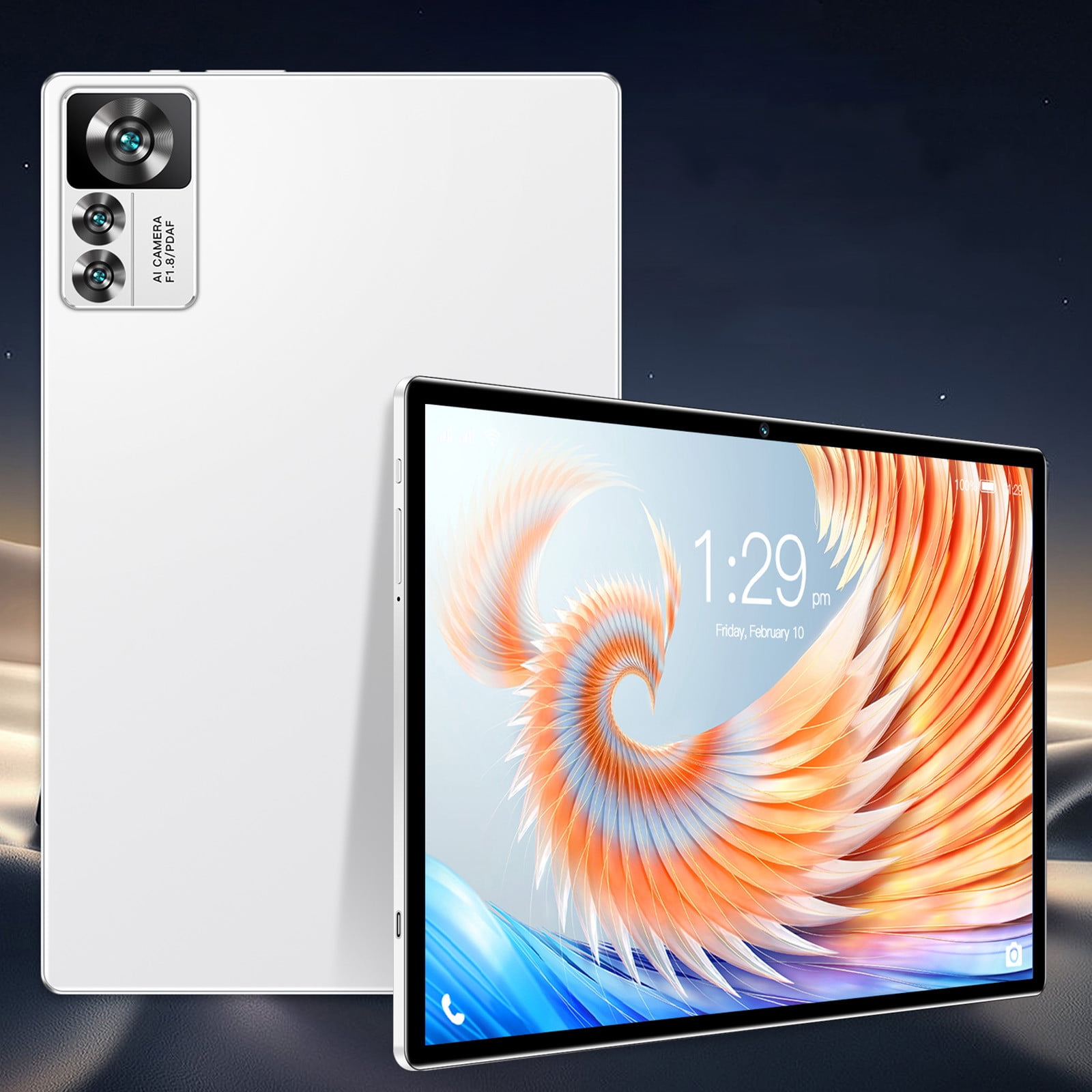 Tablets for Adults, Hwkond High-end Android 12 Tablet 10.1” Tablet, 4GB RAM + 64GB ROM, Resolution 1280x1080, 5+13MP, Processor:ARM + DSP, Bluetooth, WIFI, SIM, 8000 mAh,White