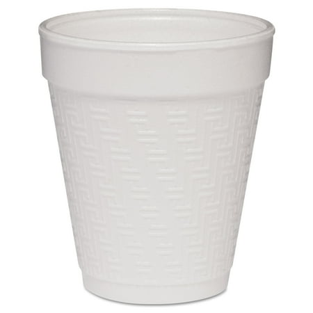 - Dart Small Foam Drink Cup, 8oz, Hot/Cold, White w/Greek Key Design, 25/Bag, 40Bg/Ctn -DCC8KY8