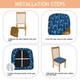 thumbnail image 4 of Blue Christmas Snowflake Seat Covers for Dining Room Chairs Set Of 4,Stretch Printed Washable Chair Seat Cover with Elastic Ties and Button,Removable Waterproof Couch Cushion Covers, 4 of 6