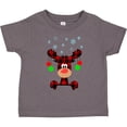 thumbnail image 3 of Inktastic Cute Flannel Reindeer with Christmas Bulbs and Snowflakes Boys or Girls Toddler T-Shirt, 3 of 5