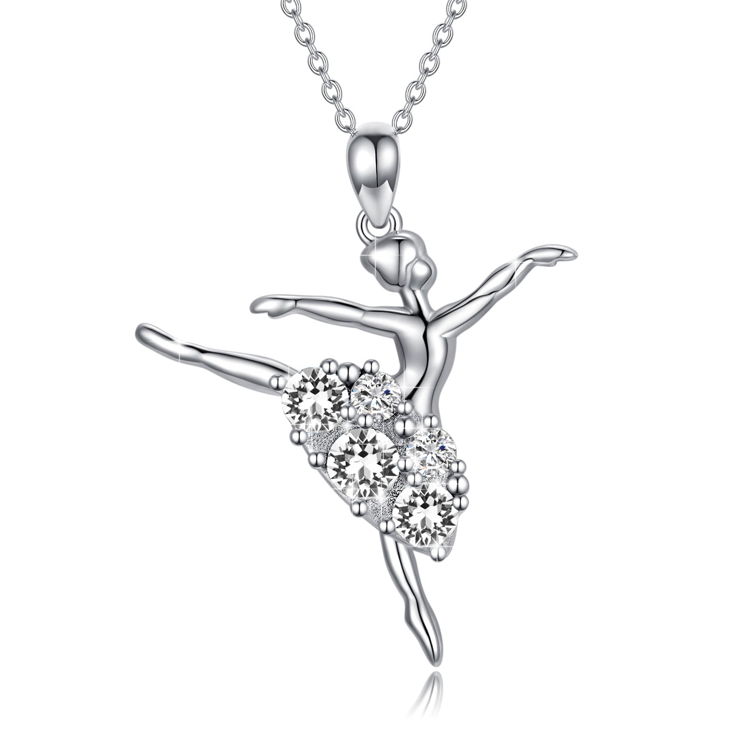AOBOCO Little Girl Necklace Dancer Ballet Recital Gift Ballerina Dance