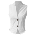 thumbnail image 4 of Duoif Waistcoat Women, Women's V Neck Button up Sleeveless Cardigan Shirt Vest Small Suit Vest Tops for Women White S, 4 of 9
