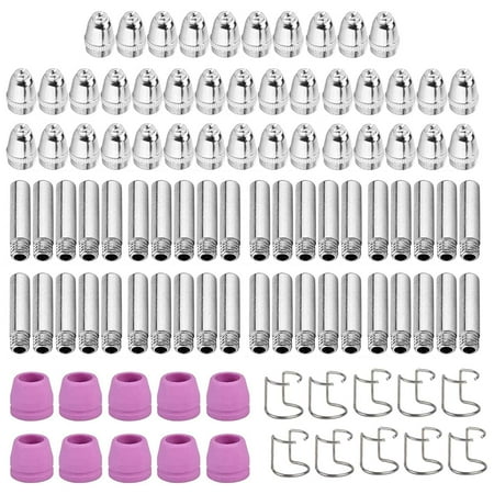 

-60 SG-55 WSD-60P 100Pc Plasma Cutter Accessories Electrode Nozzles Cup Set Replacement Kit for Steel Welding Machine