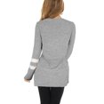 thumbnail image 3 of VISgogo Camiseta a rayas informal para mujer, suéter con abertura con cuello en V y manga larga con bloque de color para adultos VISgogo  moda, 3 of 5