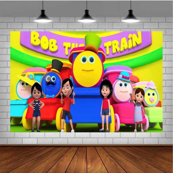 bob the train Banner Poster Wall Decor Birthday Backdrop Background Party Supplies Taspestry
