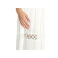 thumbnail image 6 of MODA NOVA Junior's Fabric Lace Insert Swing Elastic Waist Maxi Skirt Cream White L, 6 of 6