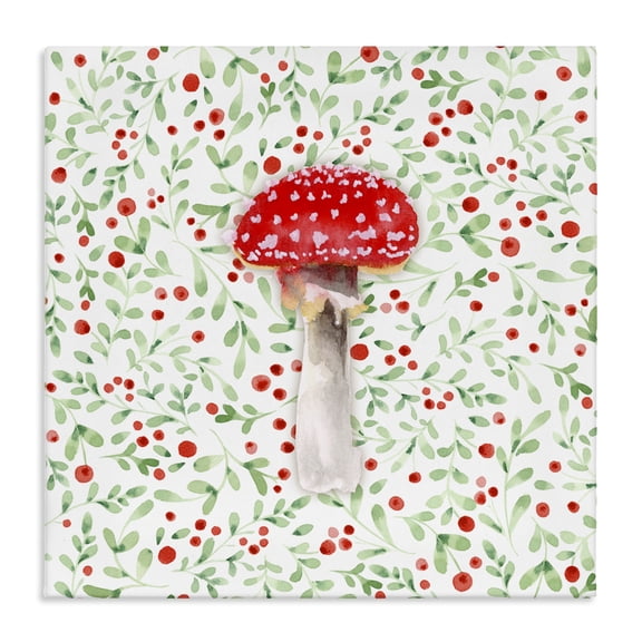 Stupell Industries Farmhouse Botanical Patterned Mushroom Canvas Art, 17 x 17, by Two If By Sea Studios