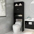 thumbnail image 4 of 77" Over The Toilet Storage Cabinet with Double Door Cabinet and Open Storage Shelves, Freestanding Bathroom Storage Shelf, 4 of 8