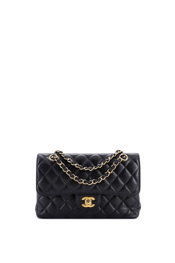 Pre-Owned Classic Double Flap Bag Quilted Caviar Small By Rebag