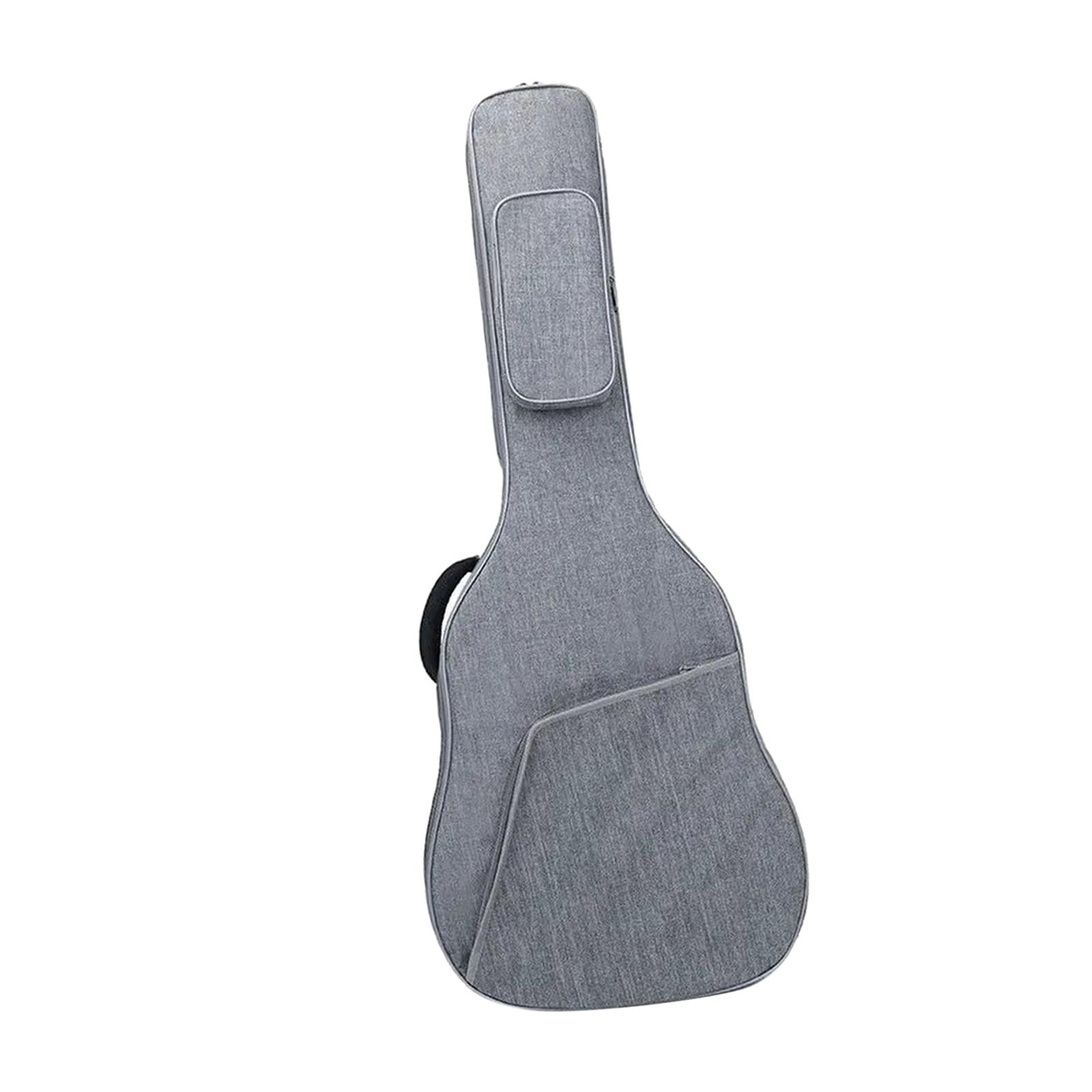 Rushawy Electric Gig Bag Waterproof 2 Pockets Professional Padded Soft Case for Electric Gray