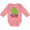 thumbnail image 3 of Inktastic My Papi Loves Me Grandson Frog Boys Long Sleeve Baby Bodysuit, 3 of 5