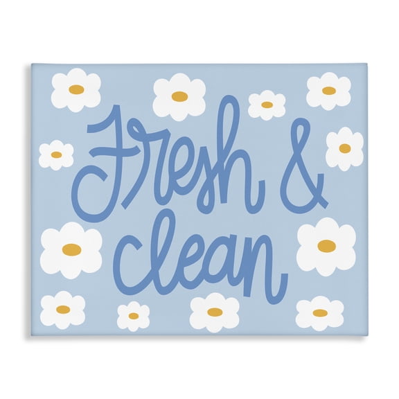 Stupell Industries French Country Fresh & Clean Blue Daisy Pattern Canvas Art, 20 x 16, by Taylor Shannon Designs