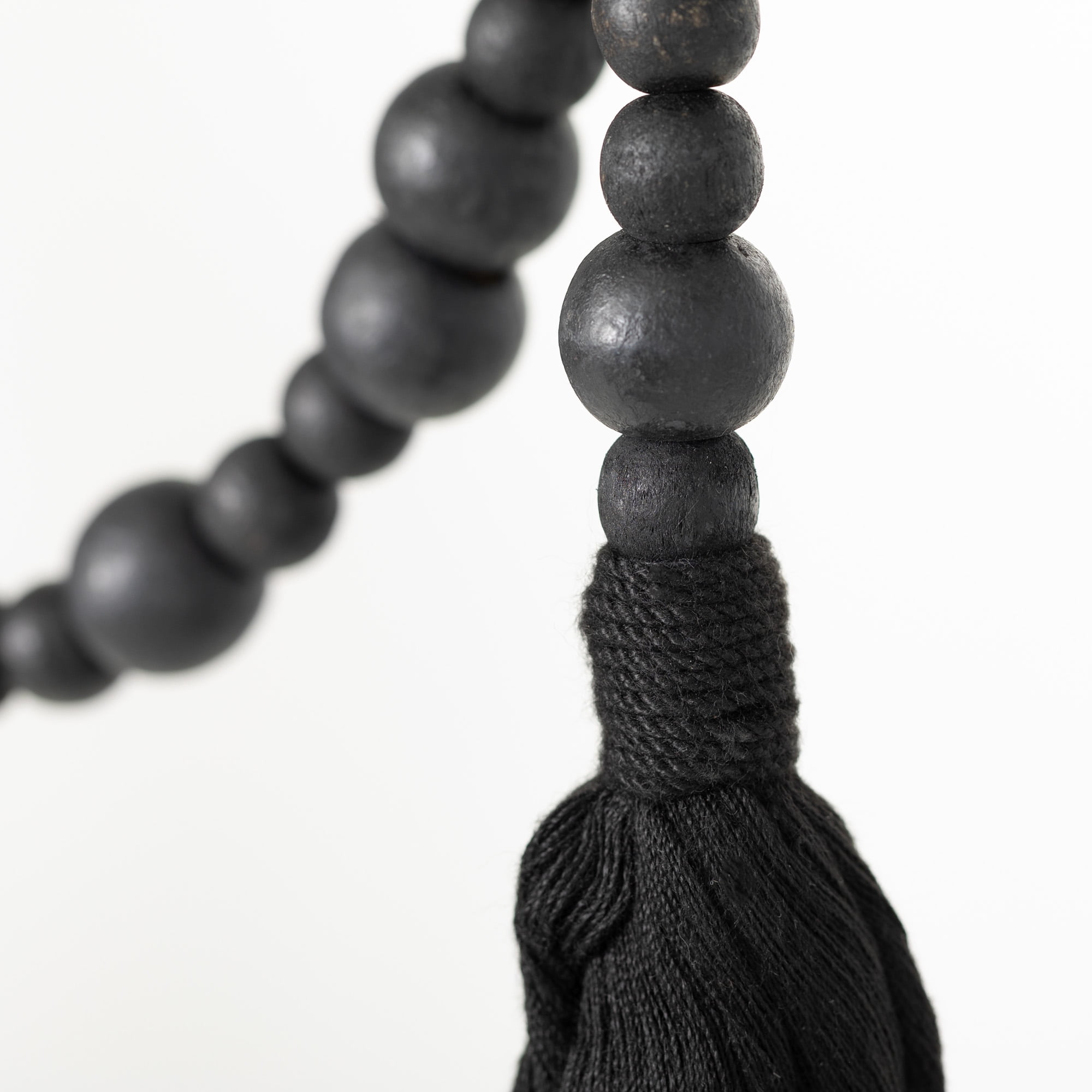 72" & 24" Tassel & Wood Bead Garland - Set of 2, Black