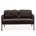 thumbnail image 3 of Knubmt Upholstered Polyester Fabric Loveseat Sofa with Metal Legs, 2 Seater Comfy Sofa Couch for Living Room, Bedroom, Office, Apartment, Brown, 3 of 7