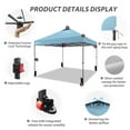 thumbnail image 4 of CROWN SHADES 10x10 Pop Up Canopy Patented Center Lock One Push Instant Outdoor Canopy Tent Cyan Blue, 4 of 8