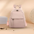 thumbnail image 4 of Women Backpack Large Capacity Fashion PU Leather Student Backpack (L Pink), 4 of 6