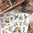thumbnail image 4 of 4pcs/Set Animal Rub on Transfers for Furniture and Crafts 6x12 Inch Rabbit Deer Furniture Decals Owl Bird Parrot Transfer Stickers Rub on Decals for Wood Furniture Home Decoration, 4 of 9