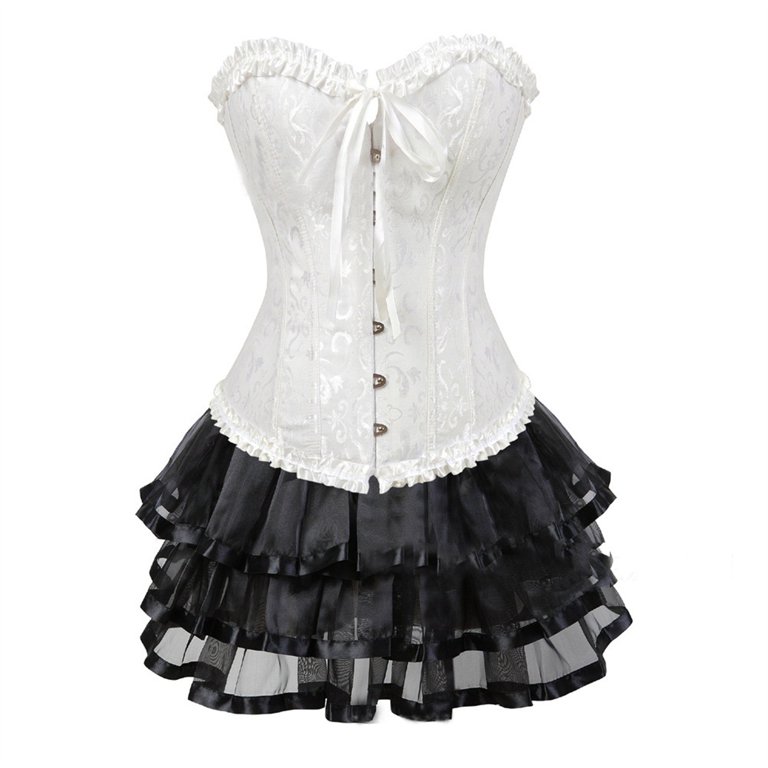 white steampunk corset dress Steampunk Corset Dress Gothic Long Renaissance Breathable Lace Dress Plus  Size