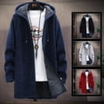thumbnail image 1 of Cárdigan de punto coreano para hombre de otoño e invierno más suéter acolchado de terciopelo suéter de abrigo largo de moda, 1 of 5