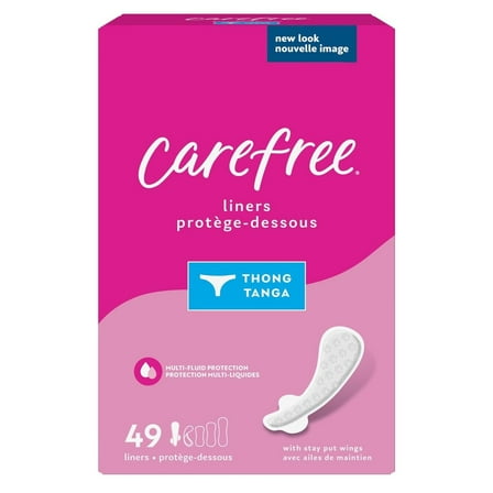Carefree Thong Regular 49 Count Unscented Liner (Pack of 2)