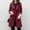 Wine, variant on Black and Friday Clothing Sales Idoravan Woolen Coat for Women Women's Winter Fashion Casual Jacket Casual Outwear Cardigan Slim Coat Overcoat Khaki S