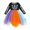 C124 Orange, variant on CONZONE Halloween Costume Dresses for Toddler Girls Long Sleeve Hallowmas Skeleton Graphic Tulle Dress Cute Party Stage Dress Up Clothes