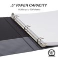 thumbnail image 3 of Binder Samsill - Carpeta con 3 anillas (1,3 cm, capacidad para 100 hojas), color negro, 3 of 8