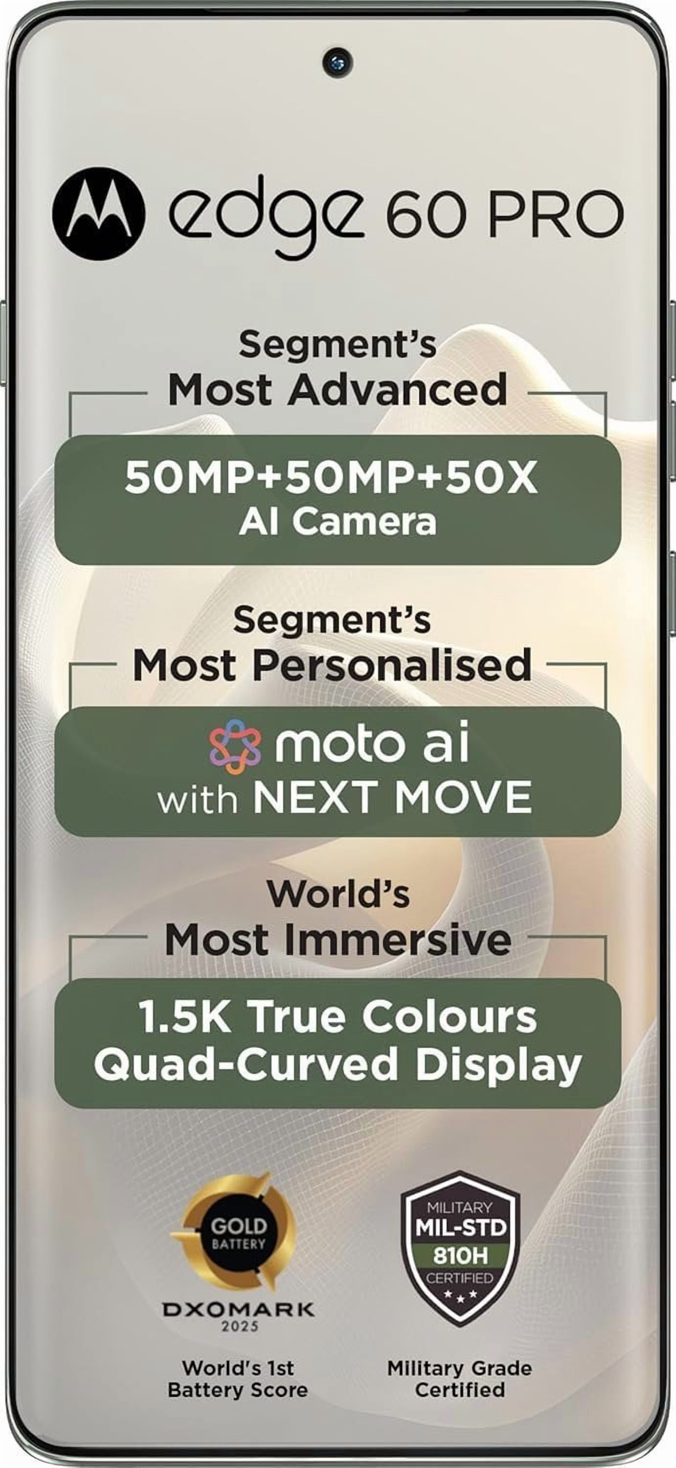 Motorola Moto Edge 60 Pro 5G Ai Tmobile Mint Tello & Global 512GB+12GB NFC 50MP Triple Cam Dual Sim 6.7" XT2507-1 Latino American Version Pantone Shadow