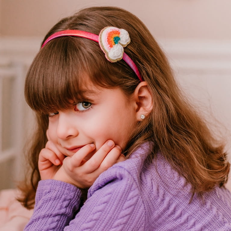 FROG SAC Interchangeable Charm Headbands for Girls, Rainbow 