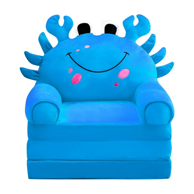 Sofá plegable de felpa para niños Sillón con respaldo 2 en 1 Sofá plegable para niños Lindo sofá de dibujos animados Sofá cama plegable para niños para sala de estar Dormitorio sin relleno de forro