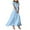 Blue, variant on GEWSEY Women's Summer Boho Maxi Dresses Casual V Neck Short Sleeve A-line Empire Waist Long Flowy Beach Dress (Sky Blue, M)